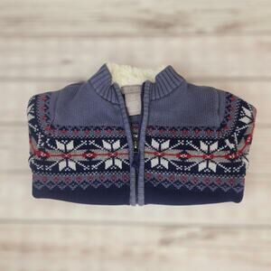 Jarvis Archer Boy's 6 Zip Knit Sweater Snow Flakes Coat Fall Winter Cozy